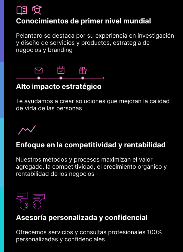 ¿Cómo te ayudamos? Conocimientos de primer nivel mundial. Alto impacto estratégico. Foco en competitividad y rentabilidad. Asesoría personalizada y confidencial.